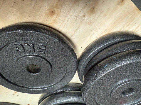 Refurbished - 1 inch 4 x 5 KG Plates Cast Iron Weight Set